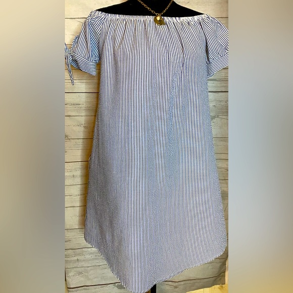 NWOT Blue/White Seersucker Dress size small - Picture 1 of 4